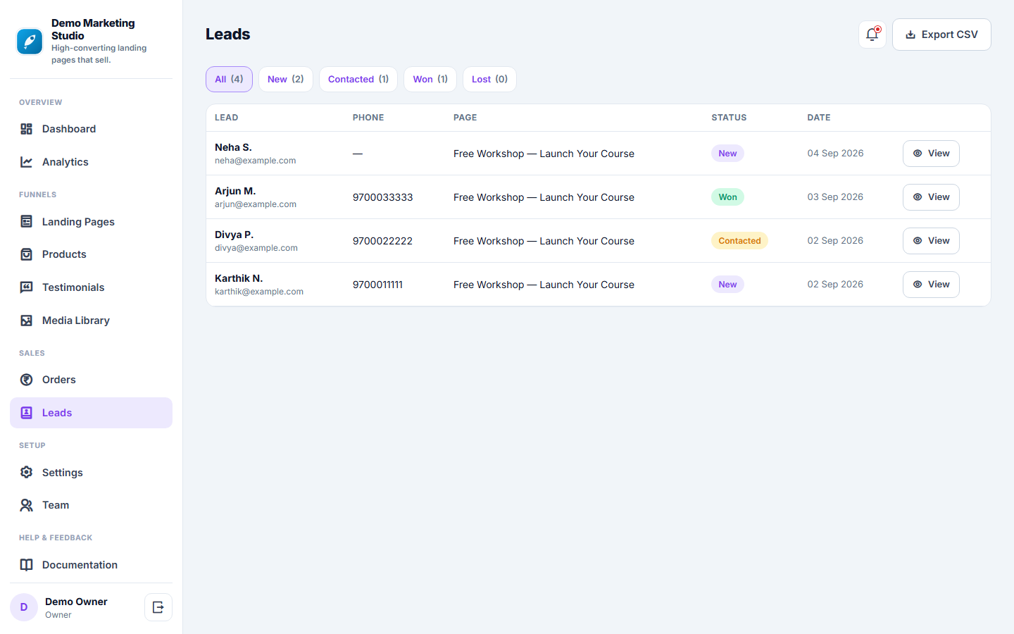 Landing Page & Sales Funnel Builder screenshot