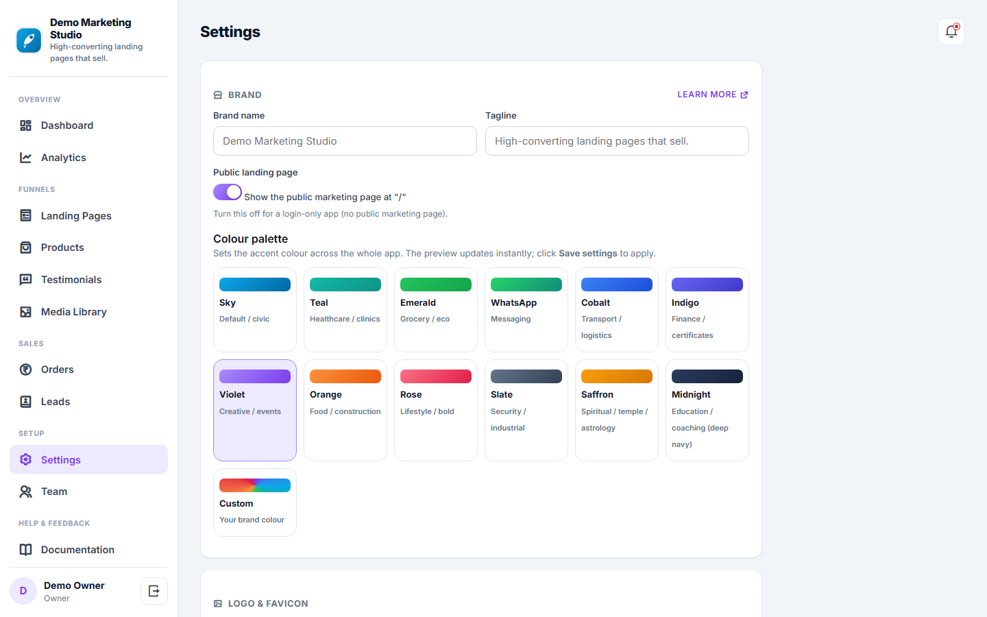 Landing Page & Sales Funnel Builder screenshot
