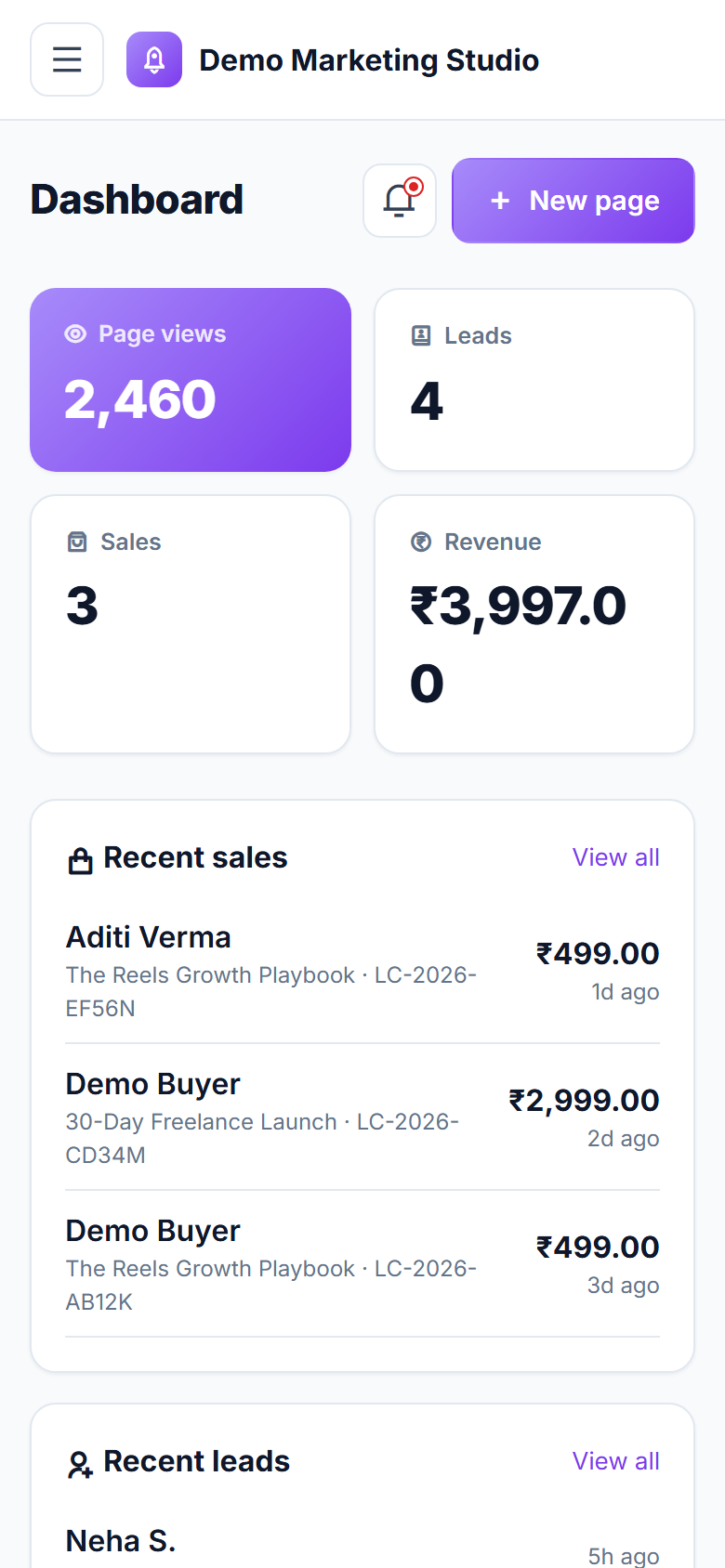 Landing Page & Sales Funnel Builder screenshot
