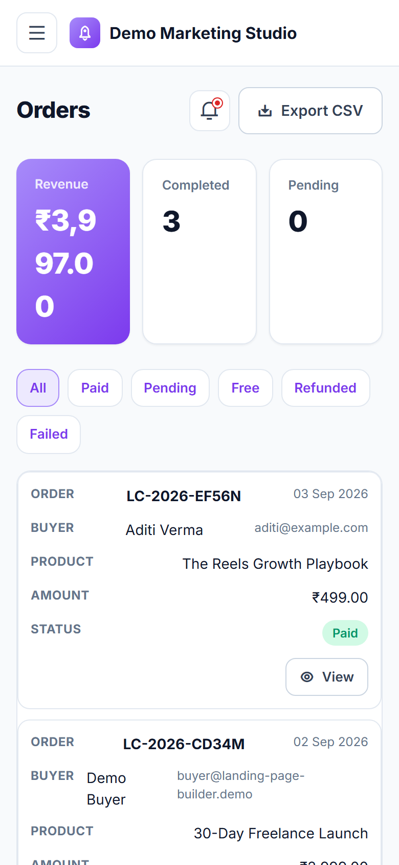 Landing Page & Sales Funnel Builder screenshot