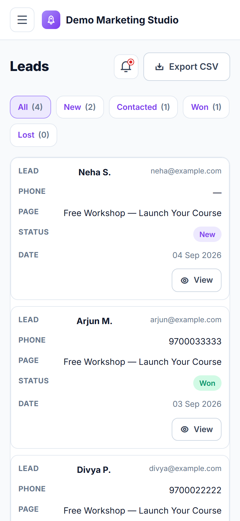 Landing Page & Sales Funnel Builder screenshot