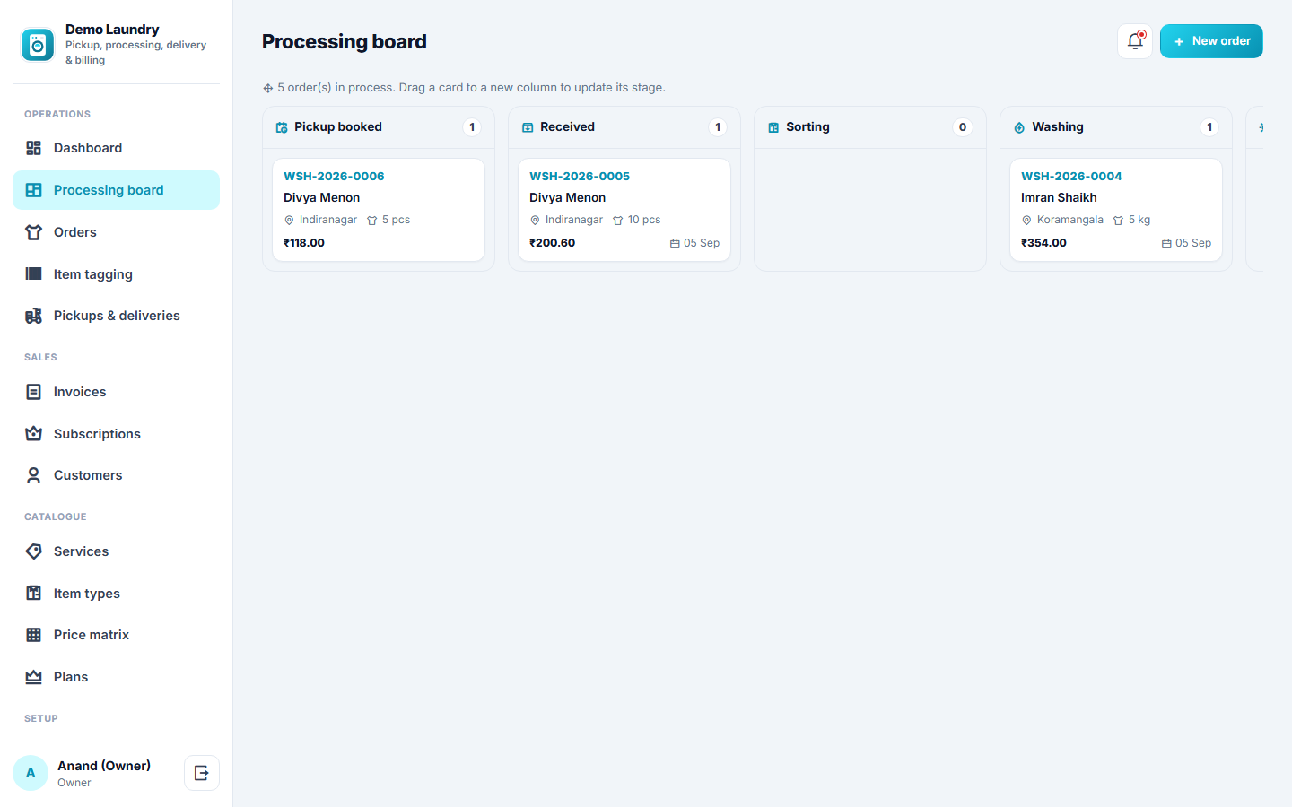 Laundry and Dry-cleaning Management and Order-tracking Software screenshot