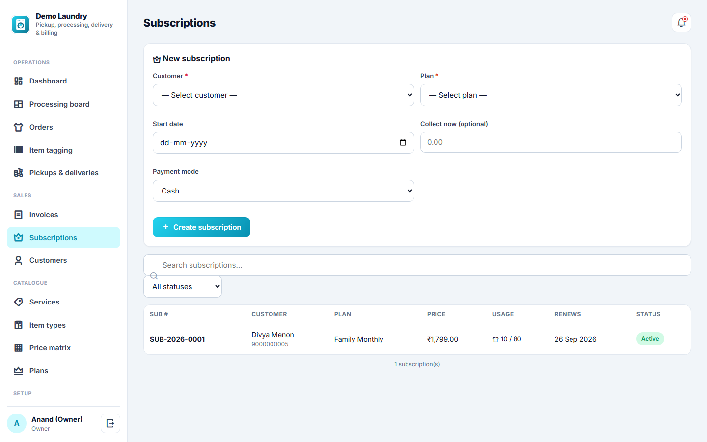 Laundry and Dry-cleaning Management and Order-tracking Software screenshot