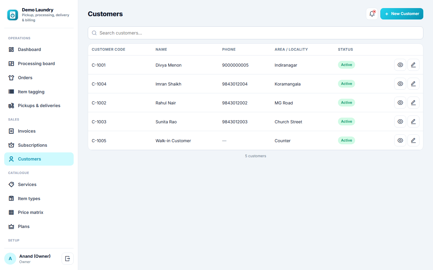 Laundry and Dry-cleaning Management and Order-tracking Software screenshot