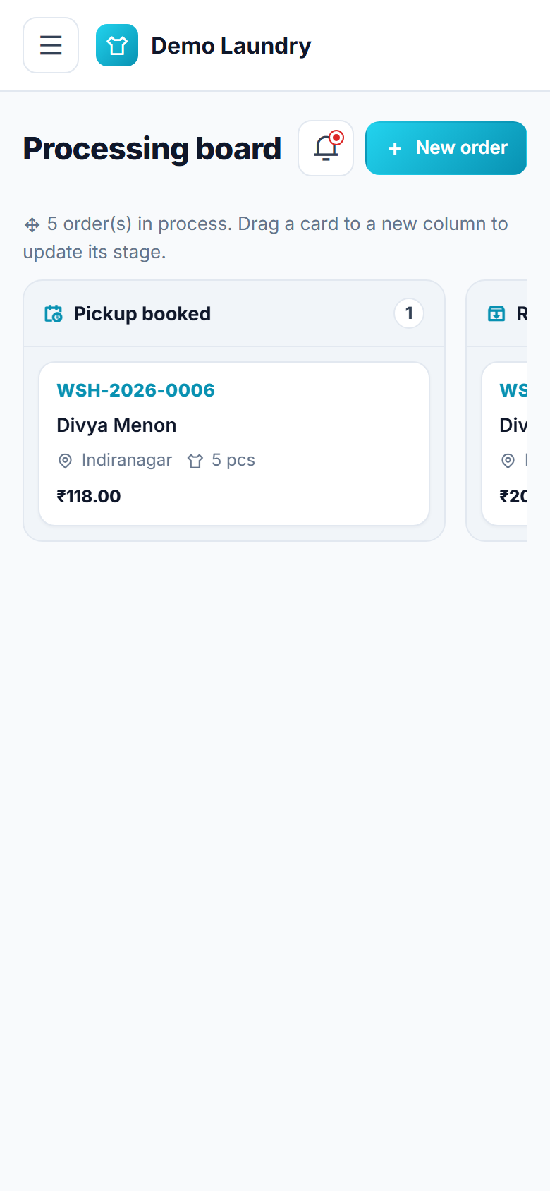 Laundry and Dry-cleaning Management and Order-tracking Software screenshot