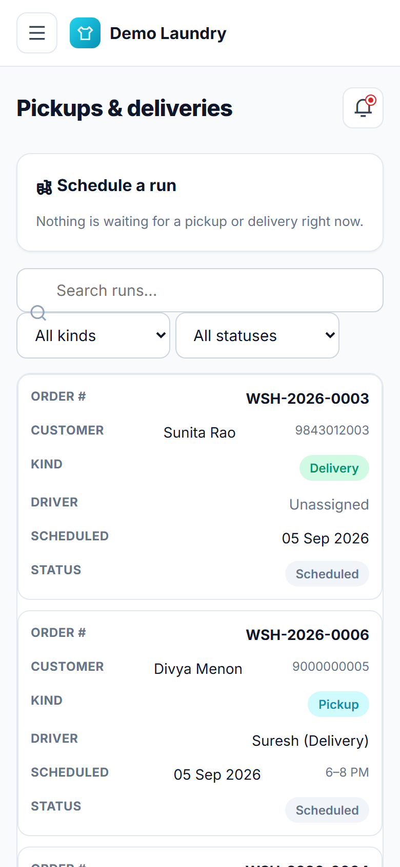 Laundry and Dry-cleaning Management and Order-tracking Software screenshot