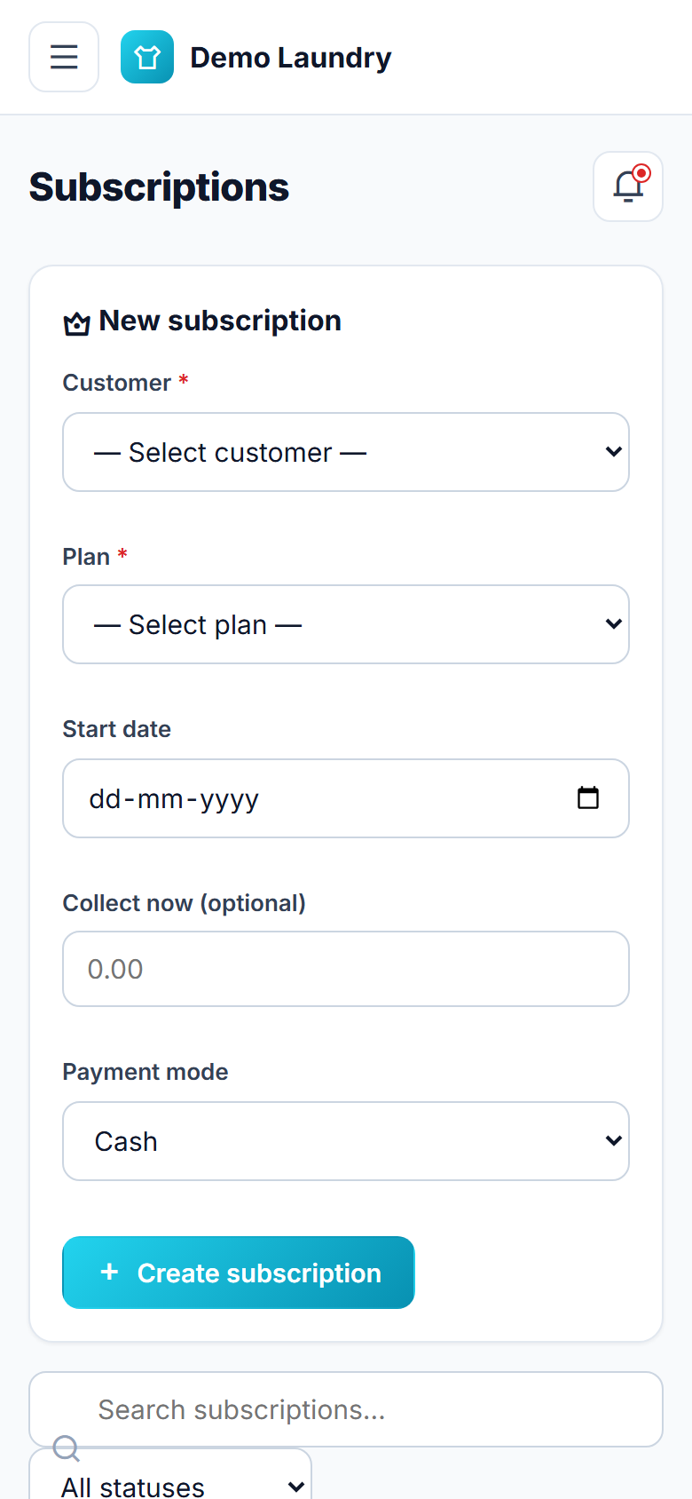 Laundry and Dry-cleaning Management and Order-tracking Software screenshot
