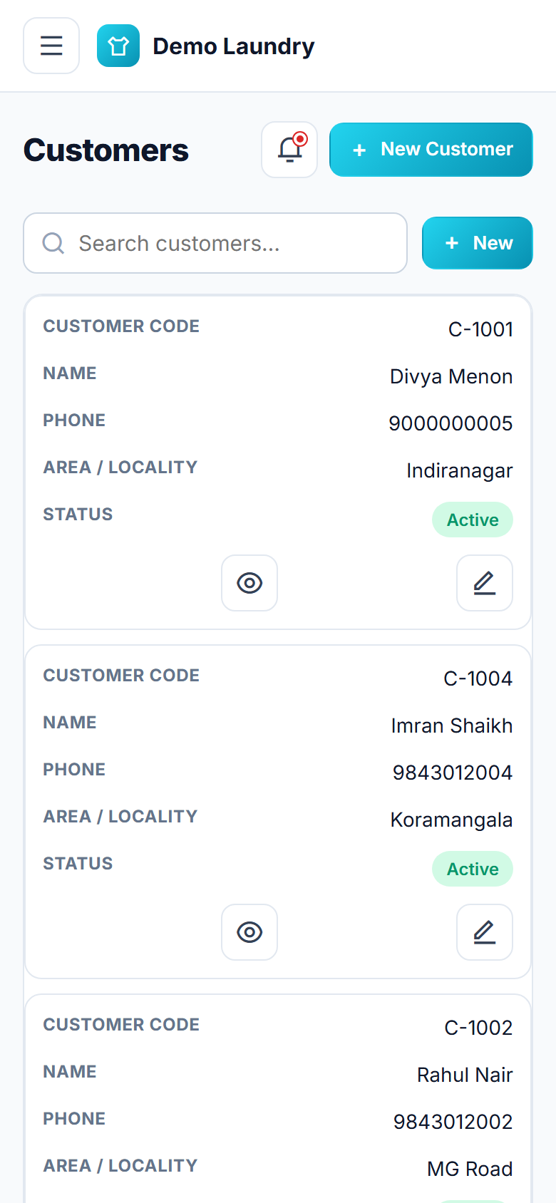 Laundry and Dry-cleaning Management and Order-tracking Software screenshot