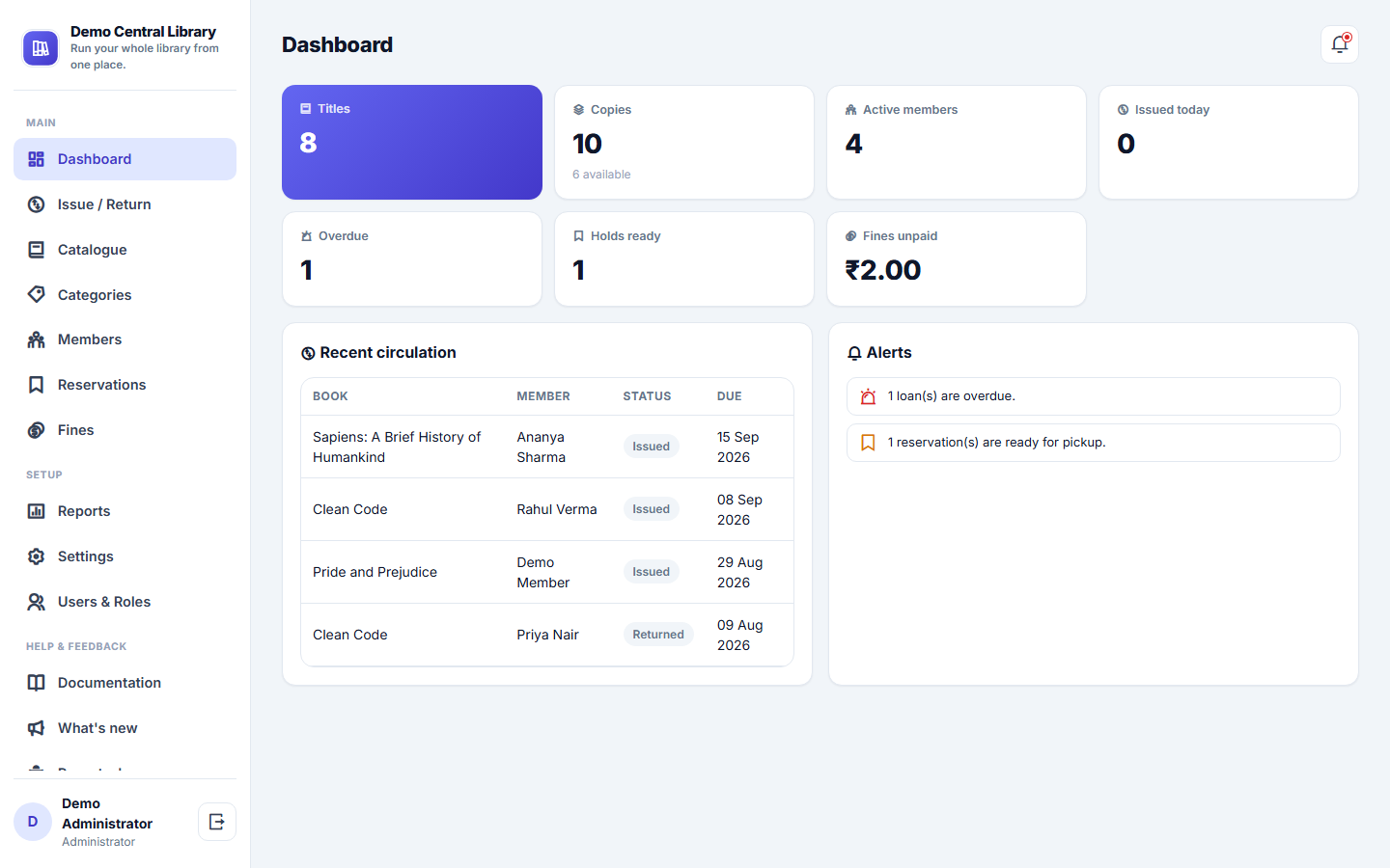 Library Management System screenshot