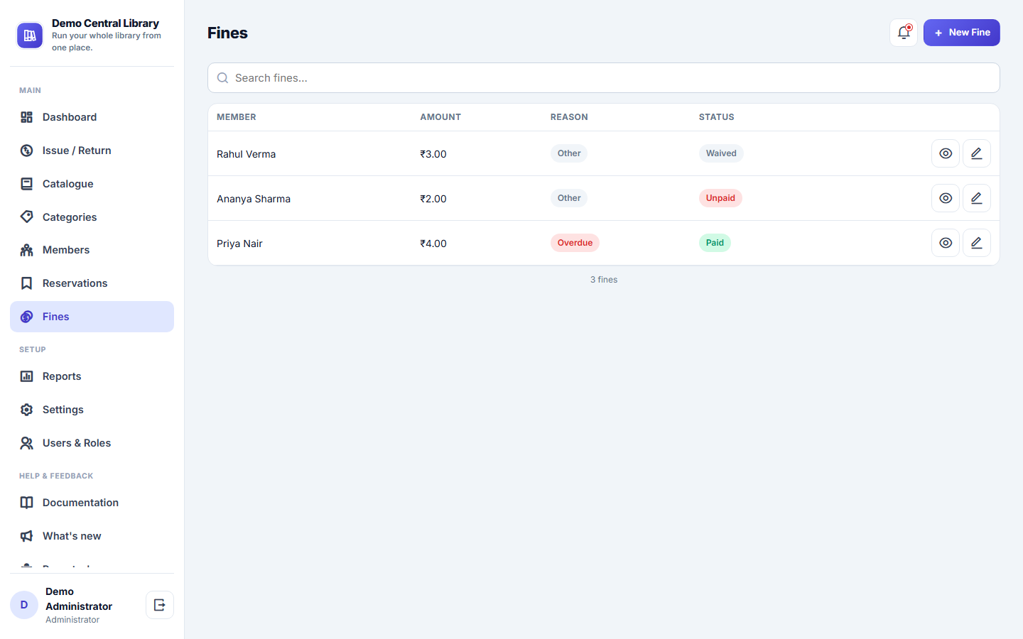 Library Management System screenshot