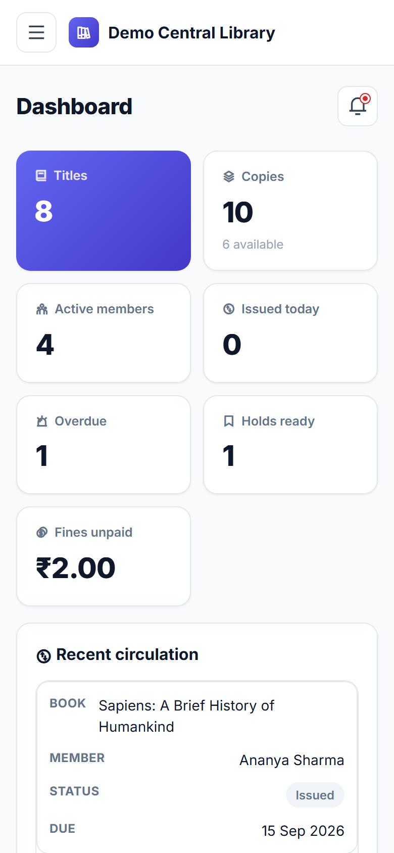 Library Management System screenshot