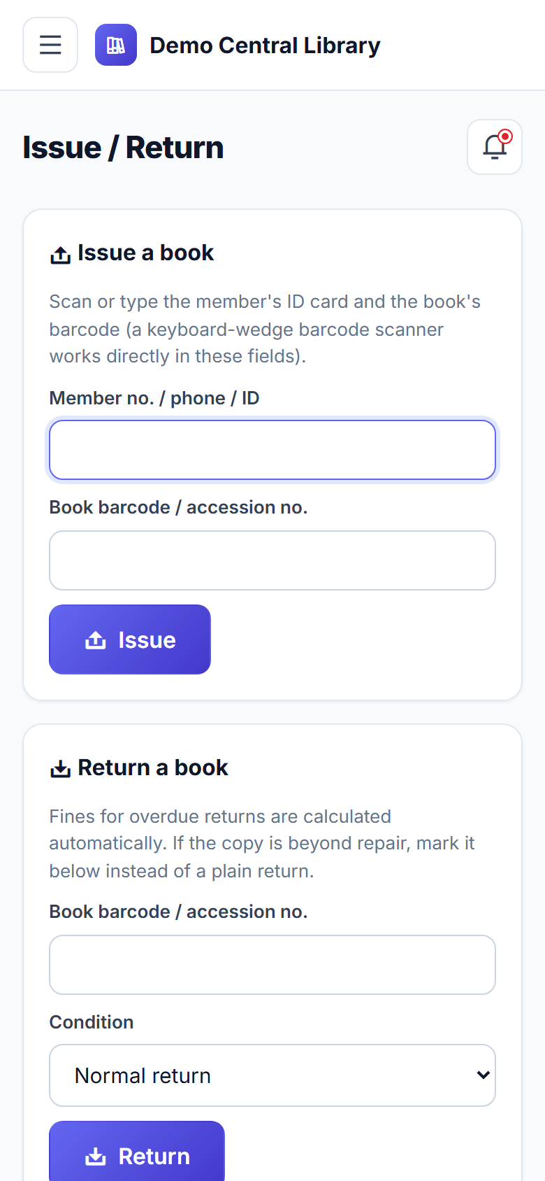 Library Management System screenshot