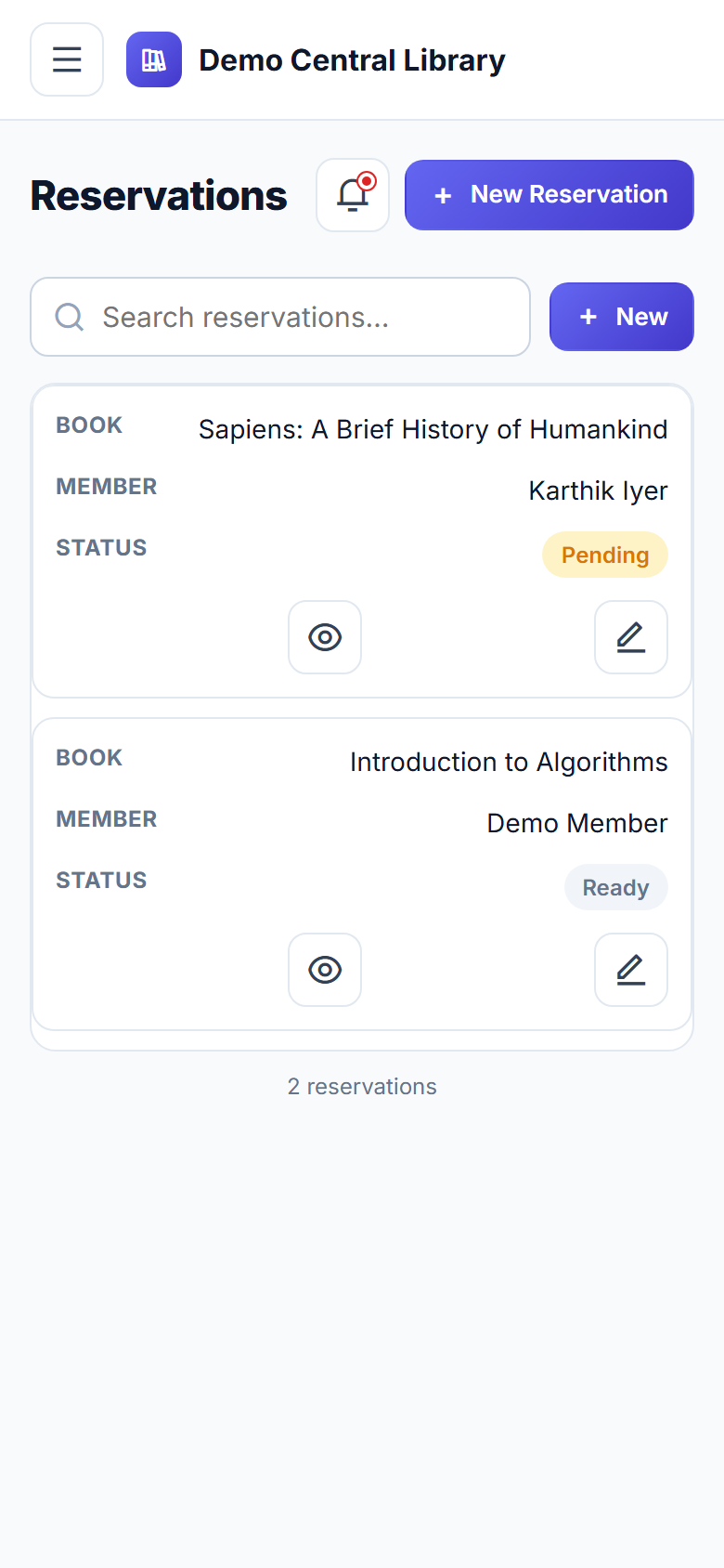 Library Management System screenshot