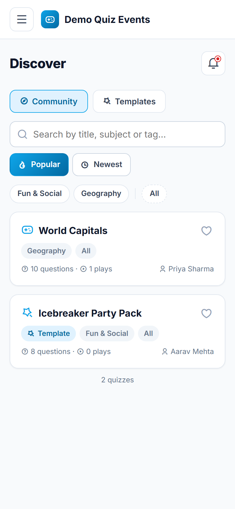 Live Quiz and Game Show Platform screenshot