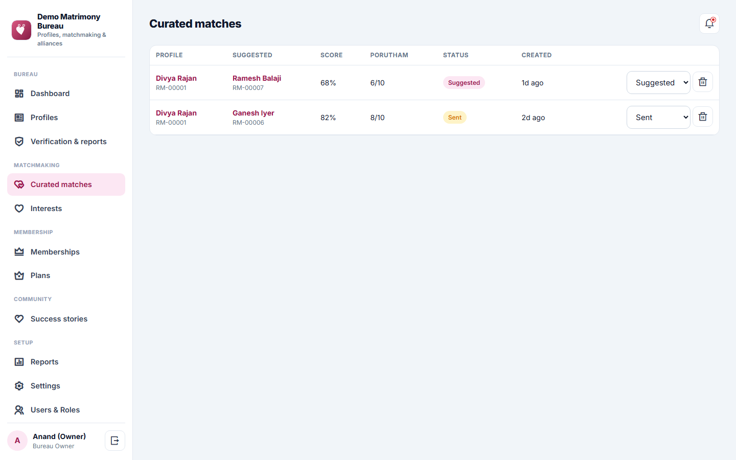 Matrimony and Marriage Bureau Management Software screenshot
