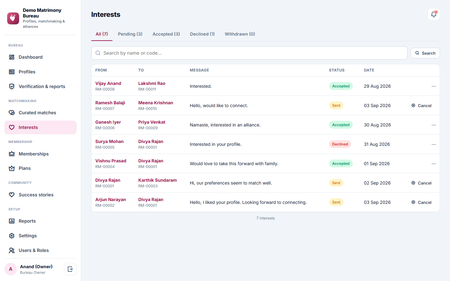 Matrimony and Marriage Bureau Management Software screenshot