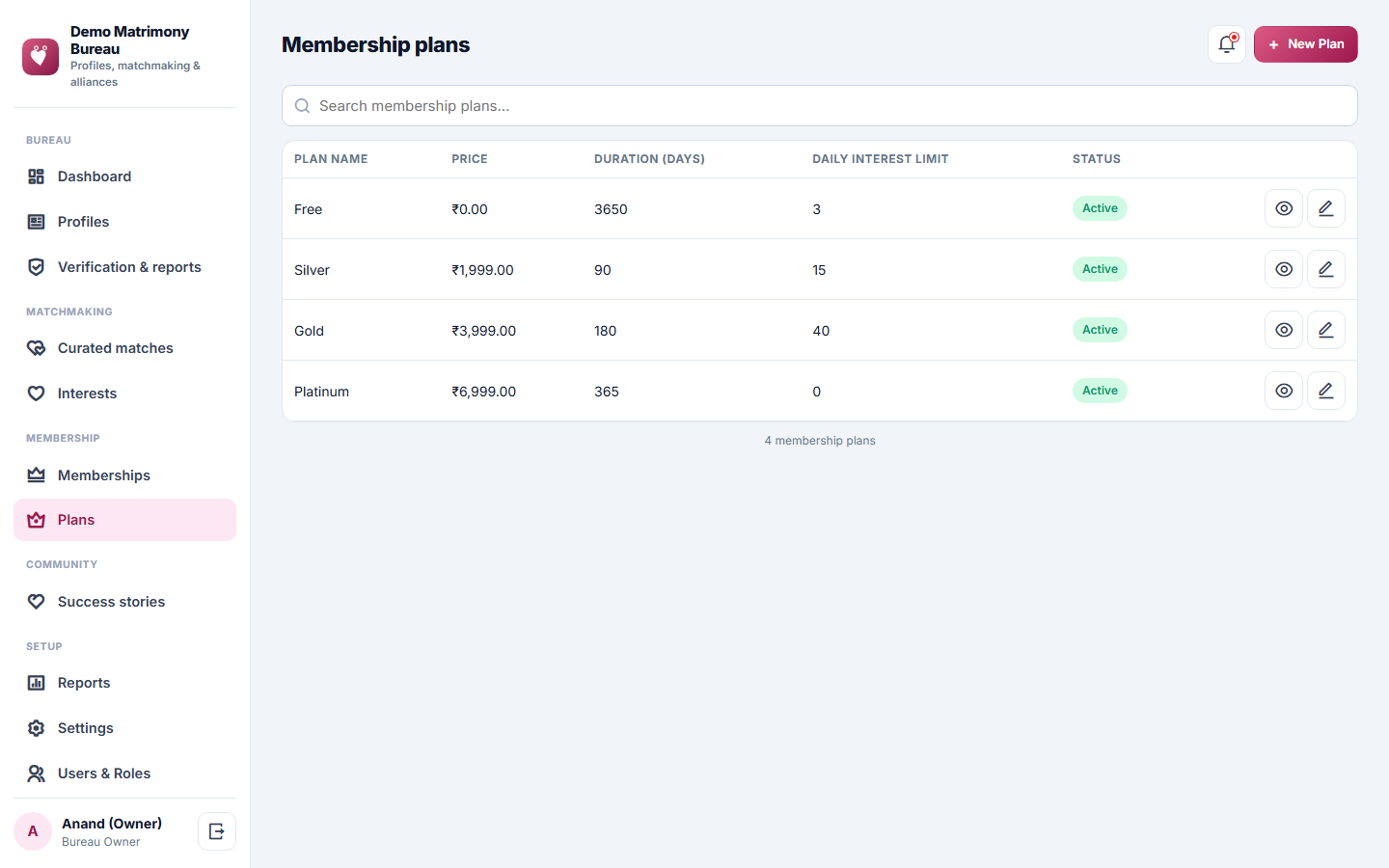 Matrimony and Marriage Bureau Management Software screenshot