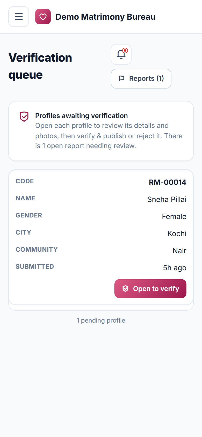 Matrimony and Marriage Bureau Management Software screenshot