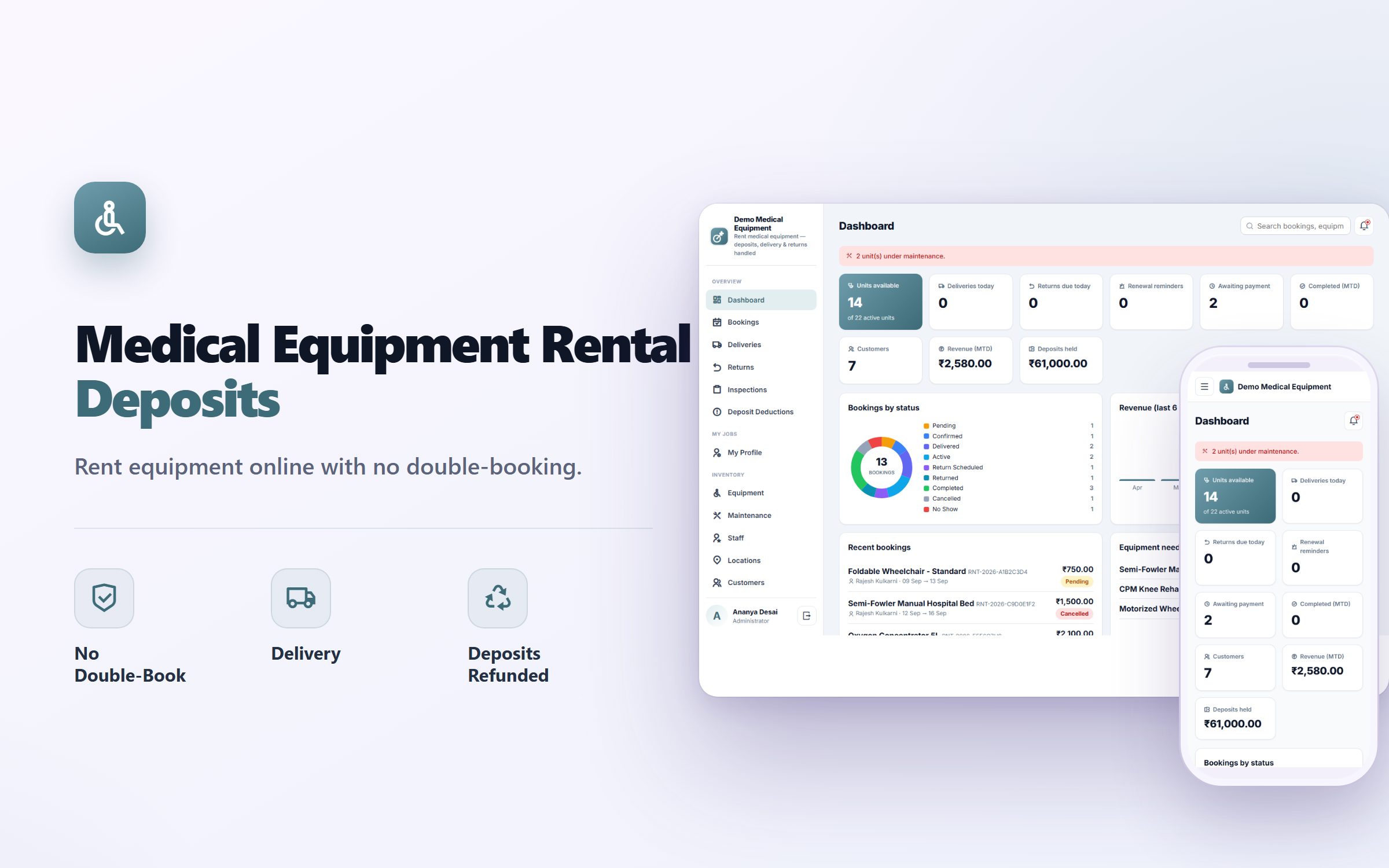 Medical Equipment Rental and Inventory Management Software