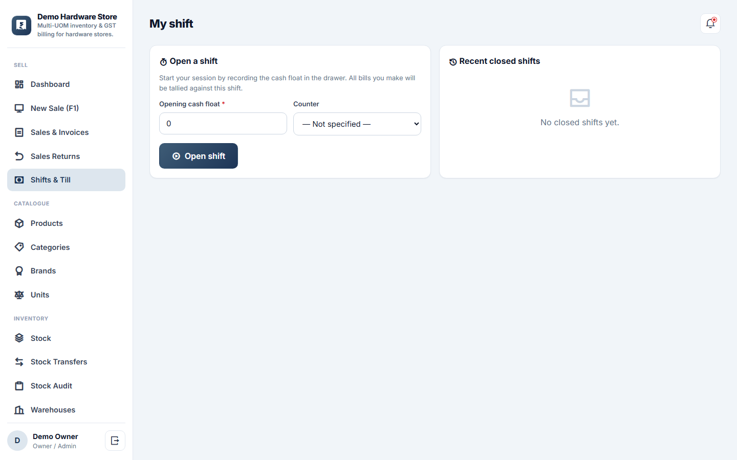 Multi-UOM Inventory & GST Billing Software screenshot