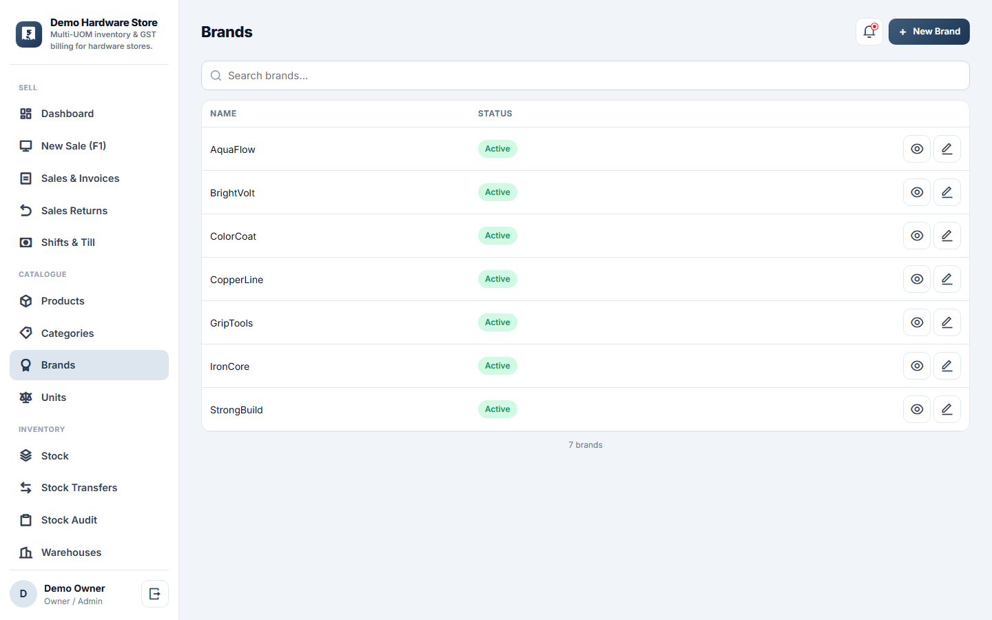 Multi-UOM Inventory & GST Billing Software screenshot