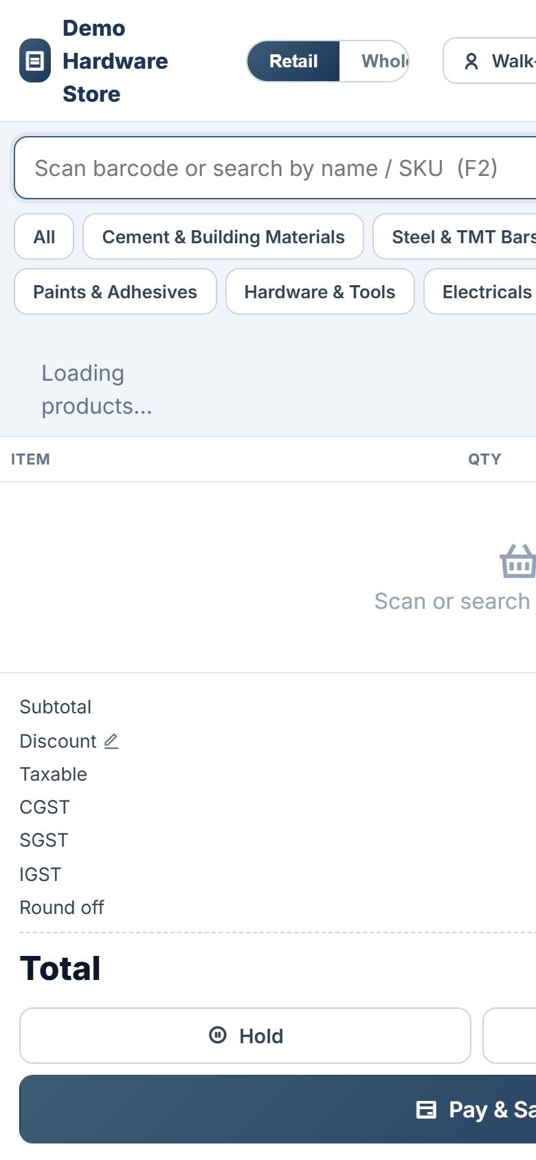 Multi-UOM Inventory & GST Billing Software screenshot