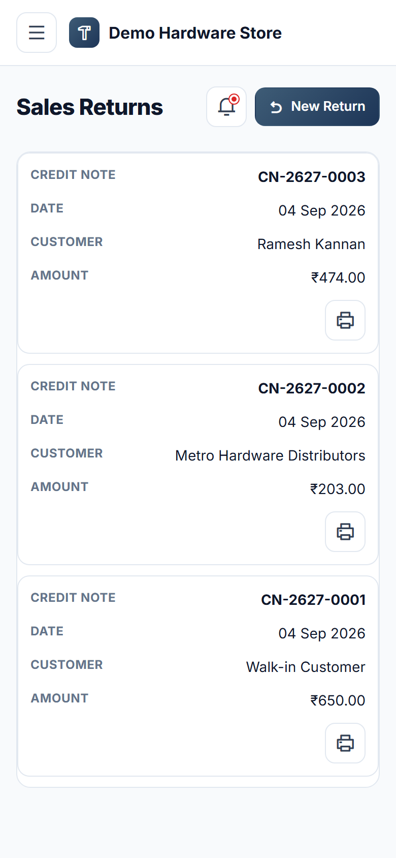 Multi-UOM Inventory & GST Billing Software screenshot