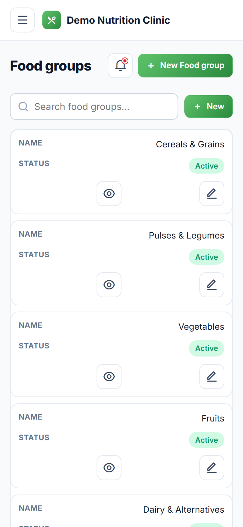 Dietitian and Nutrition Consultation Software screenshot