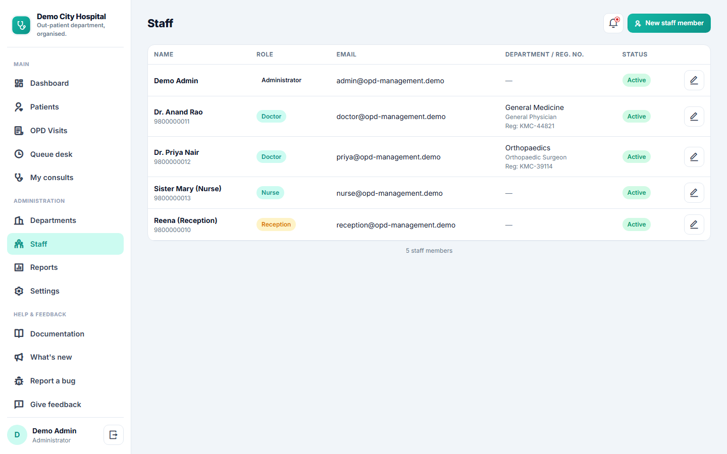 Hospital OPD Management Software screenshot