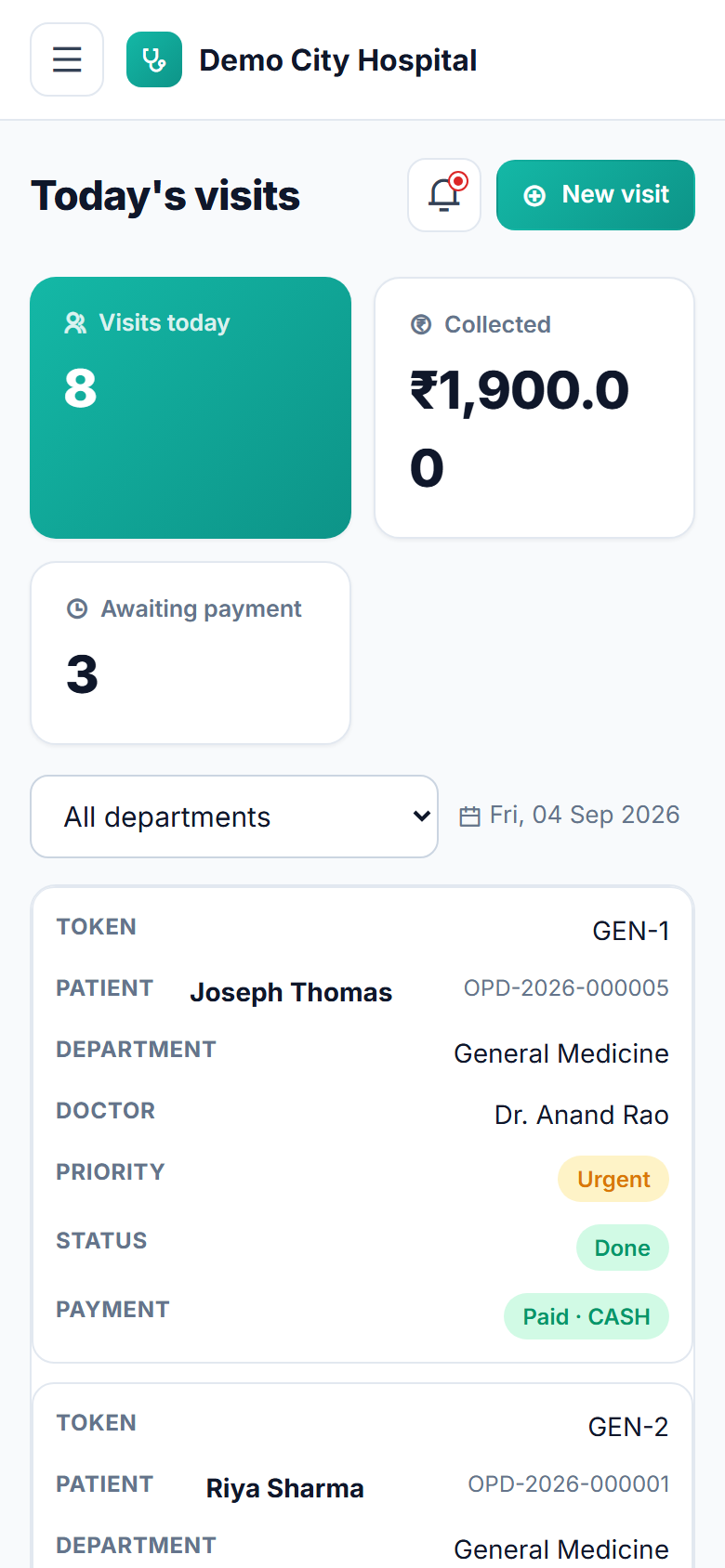Hospital OPD Management Software screenshot