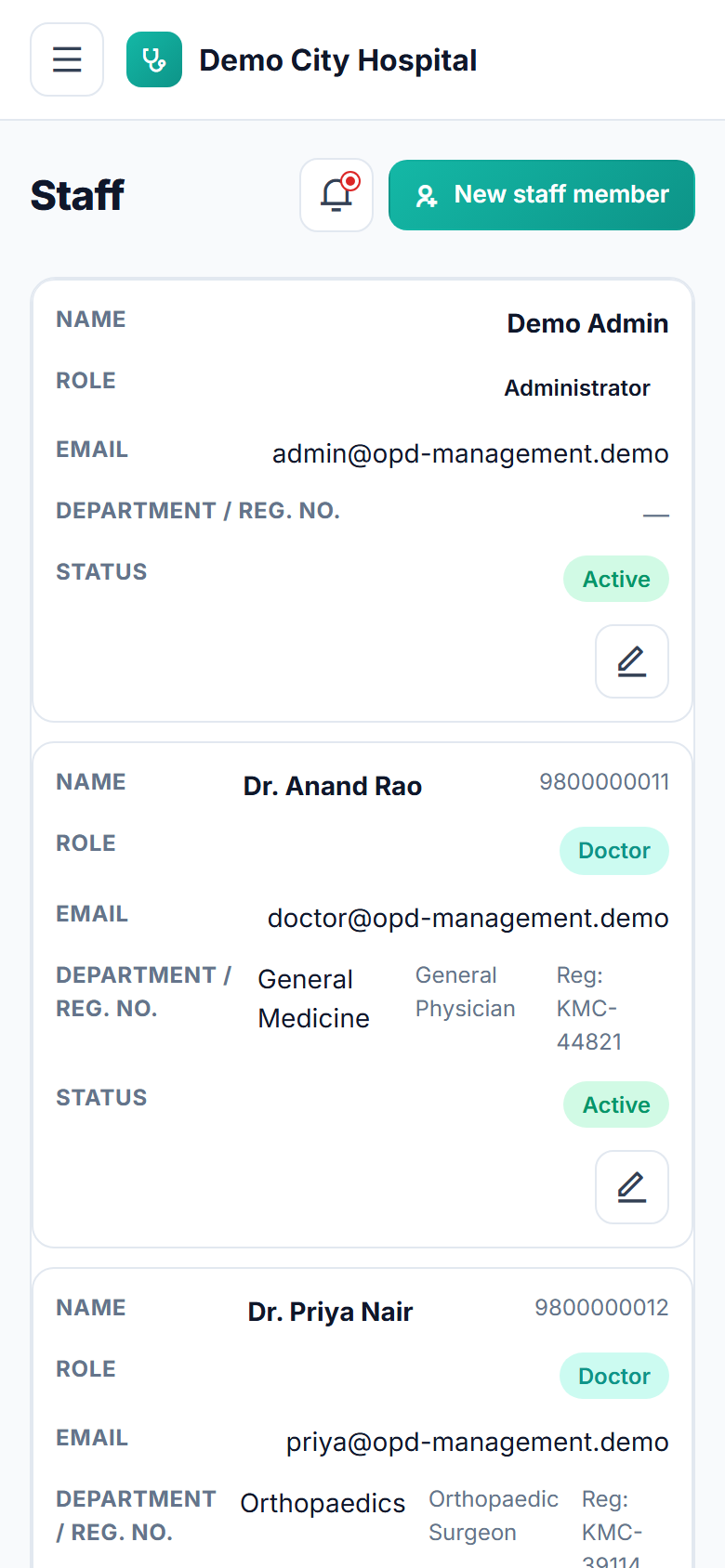 Hospital OPD Management Software screenshot