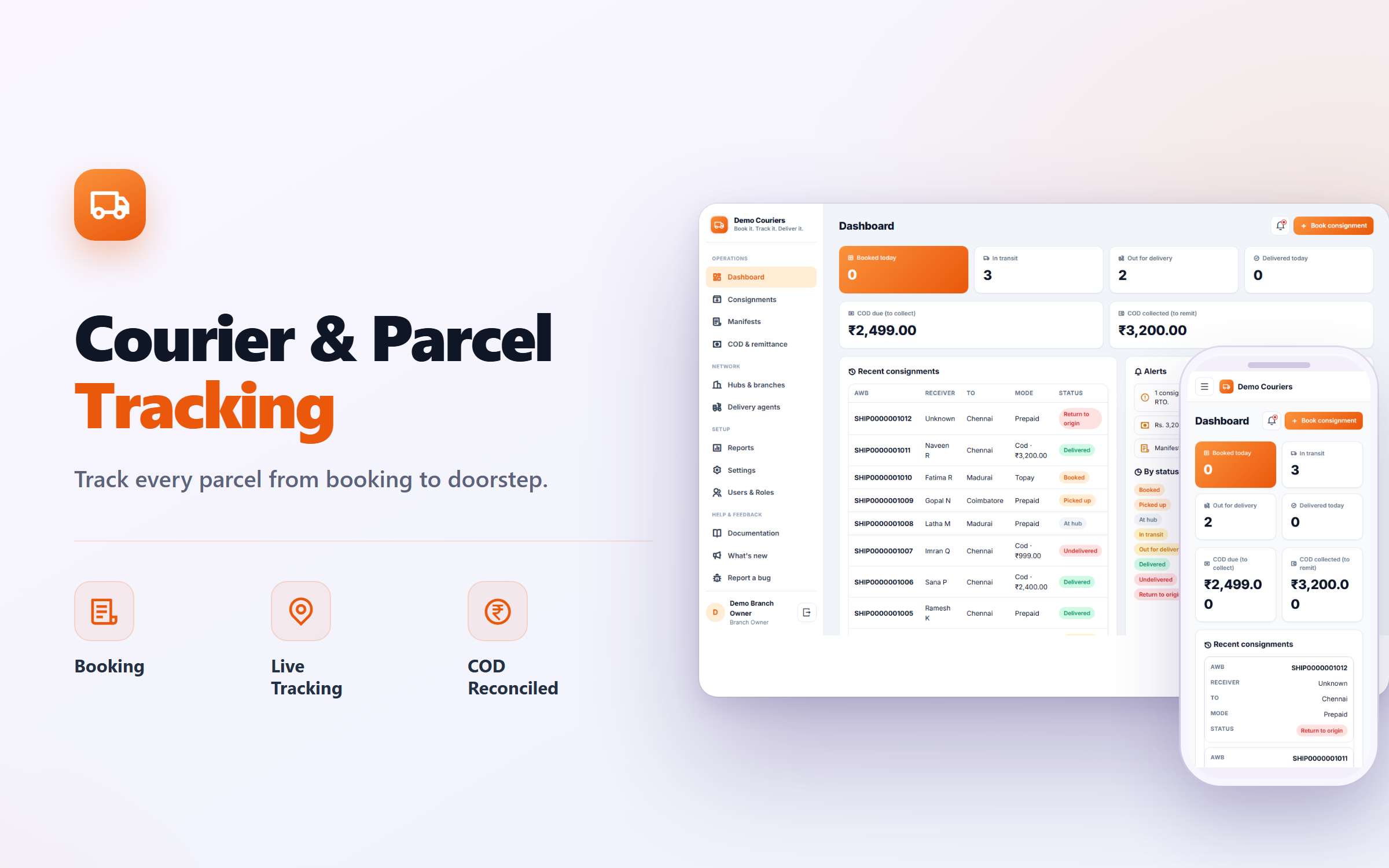 Courier and Parcel Tracking Software
