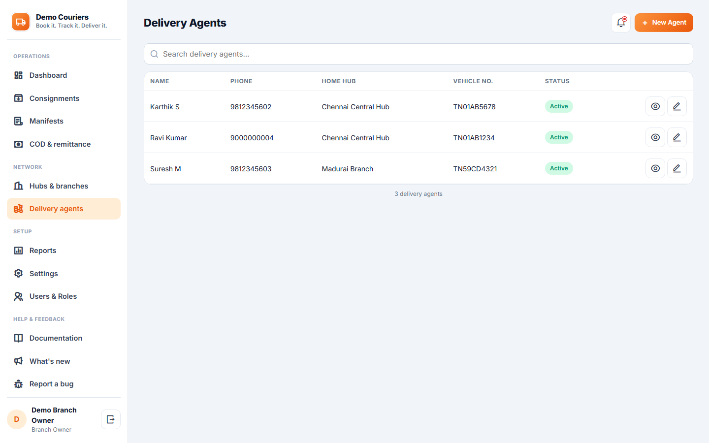 Courier and Parcel Tracking Software screenshot
