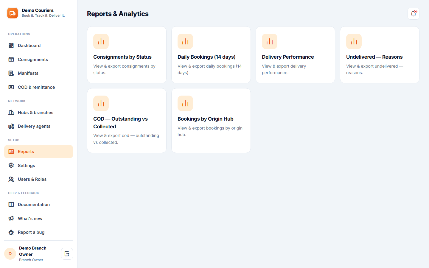Courier and Parcel Tracking Software screenshot