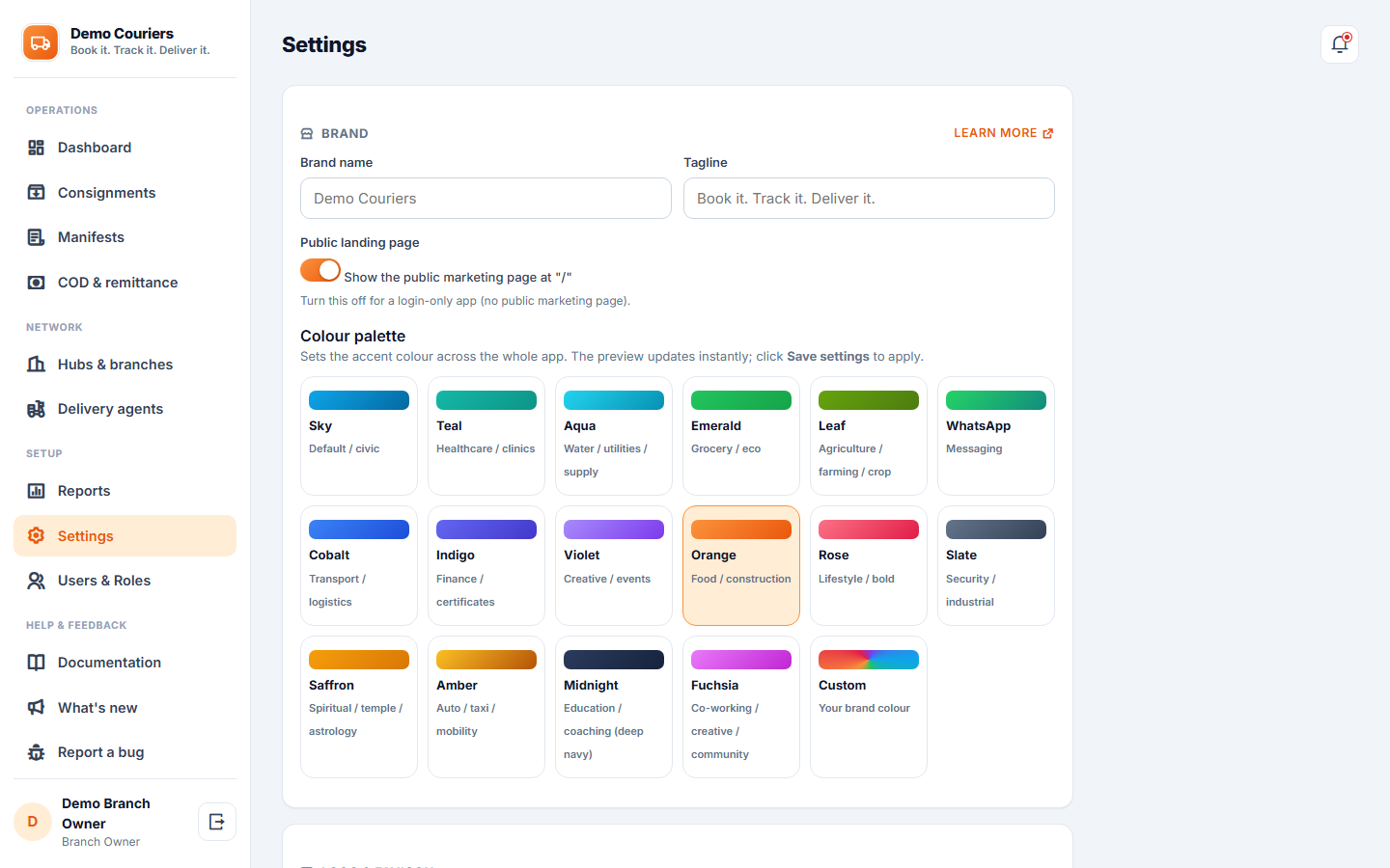 Courier and Parcel Tracking Software screenshot