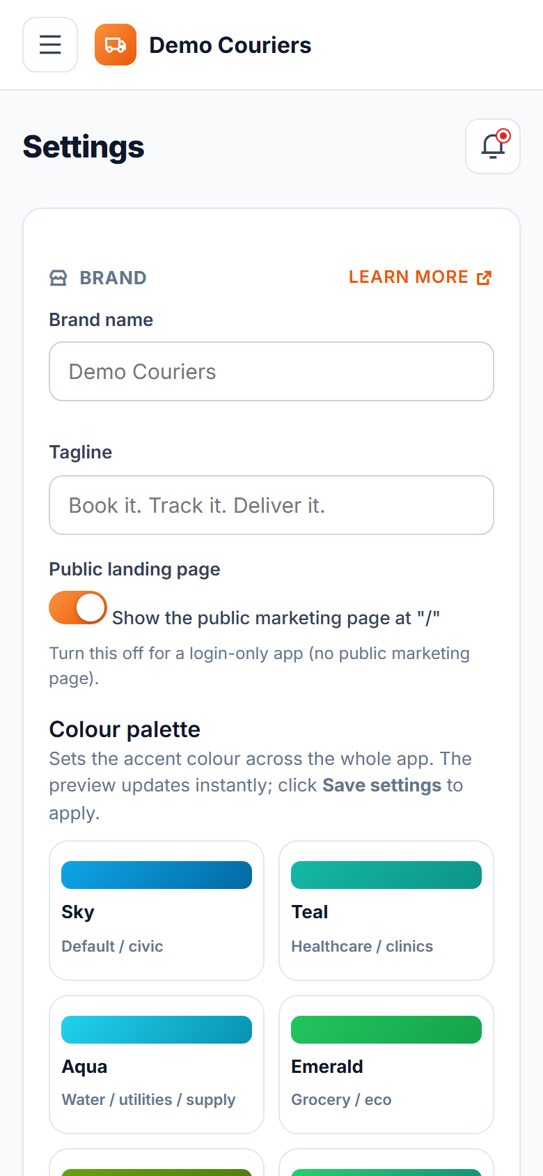 Courier and Parcel Tracking Software screenshot