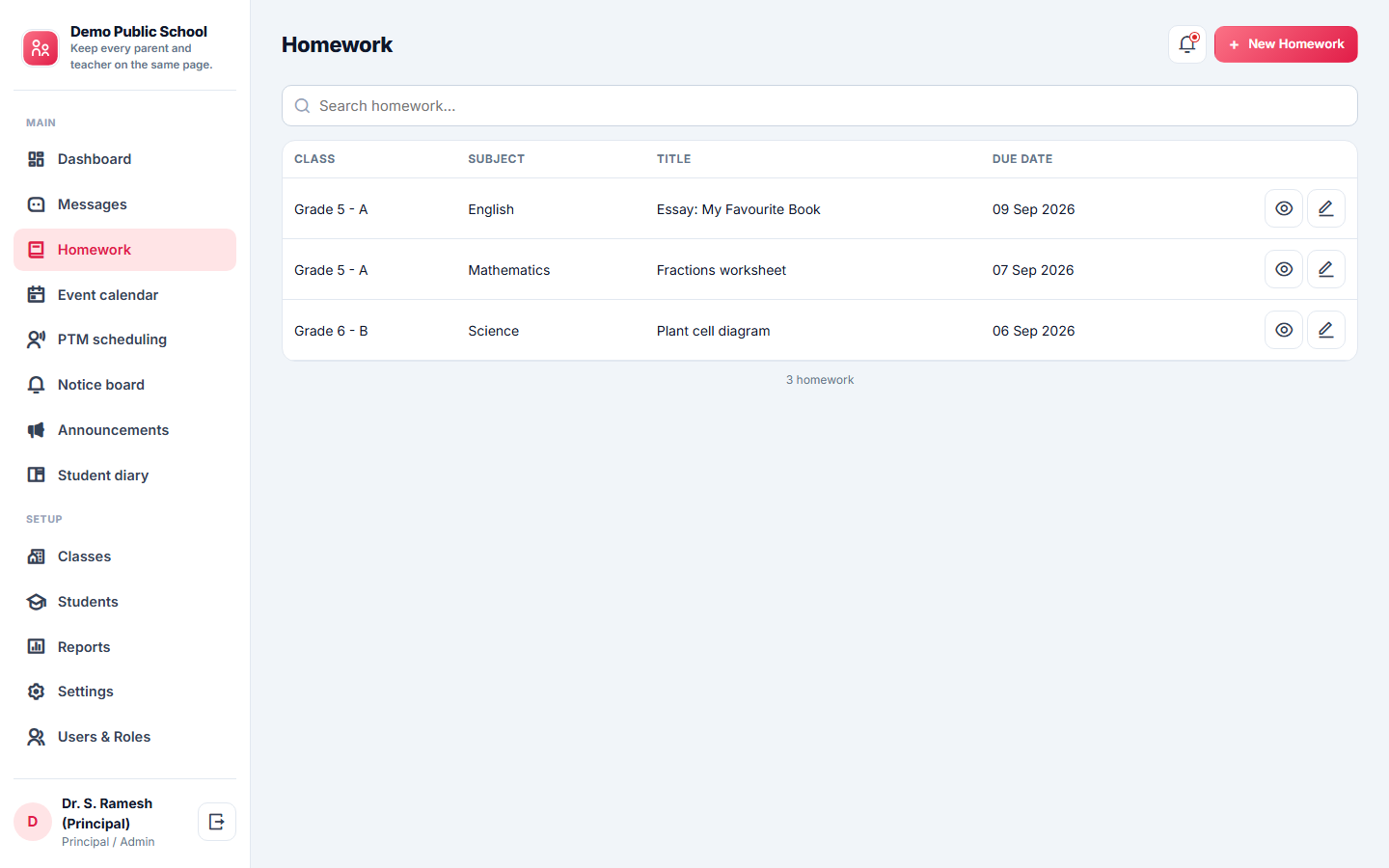 Parent-Teacher Communication App screenshot