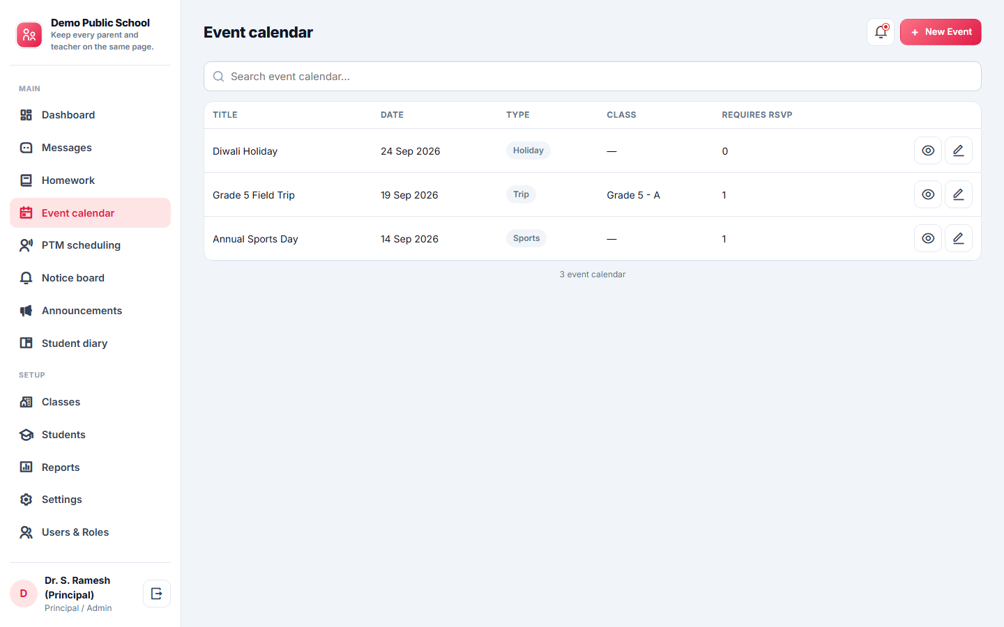 Parent-Teacher Communication App screenshot