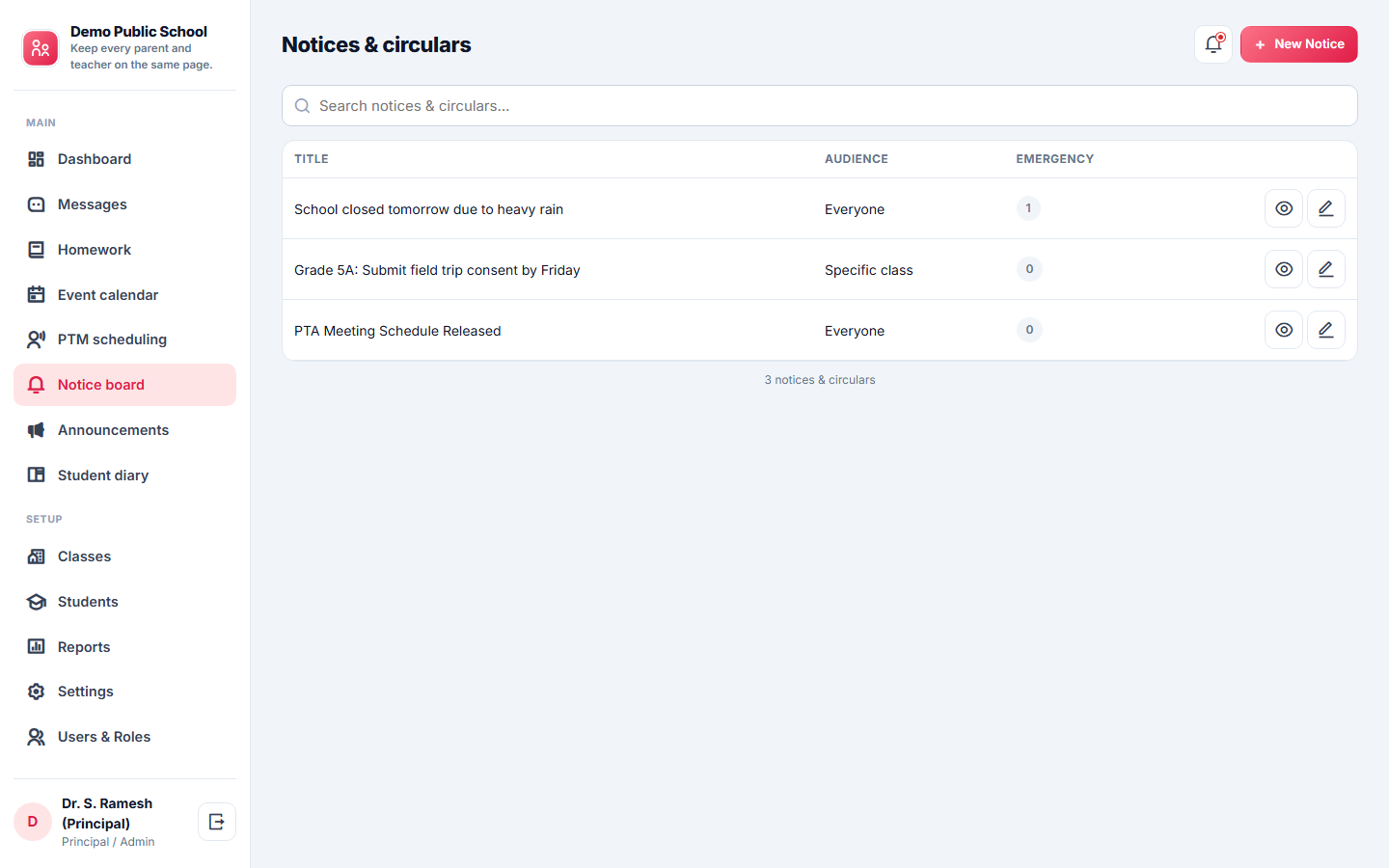 Parent-Teacher Communication App screenshot