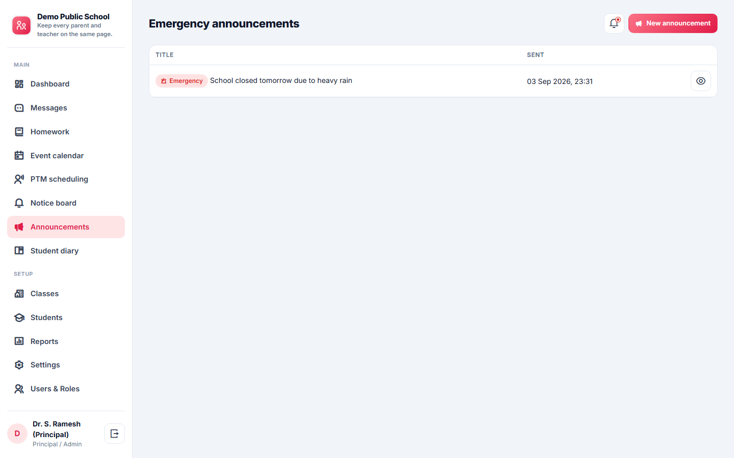Parent-Teacher Communication App screenshot
