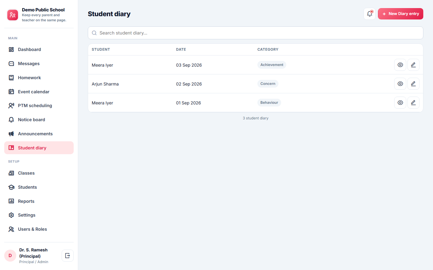 Parent-Teacher Communication App screenshot