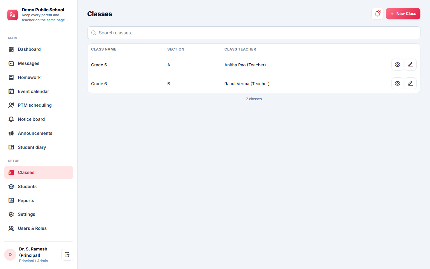 Parent-Teacher Communication App screenshot