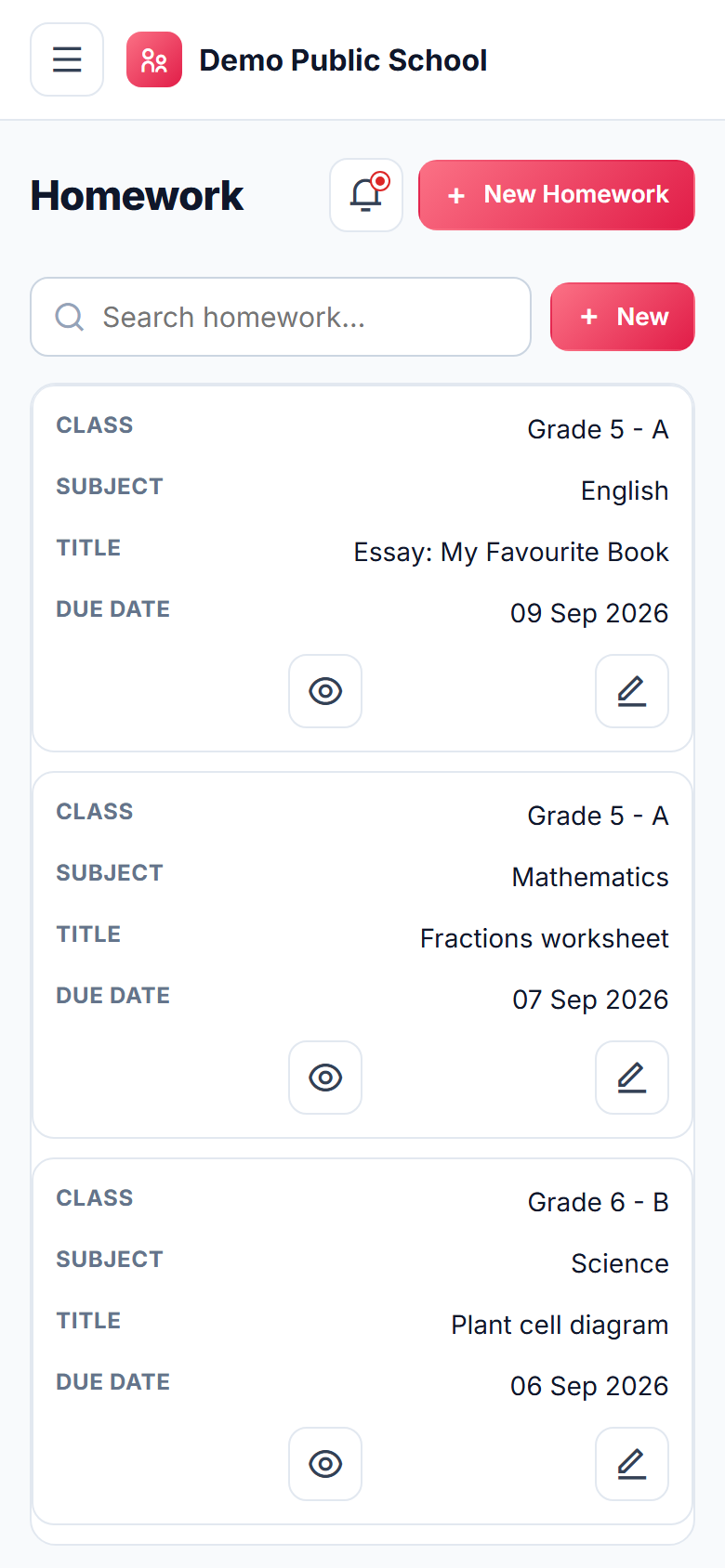 Parent-Teacher Communication App screenshot