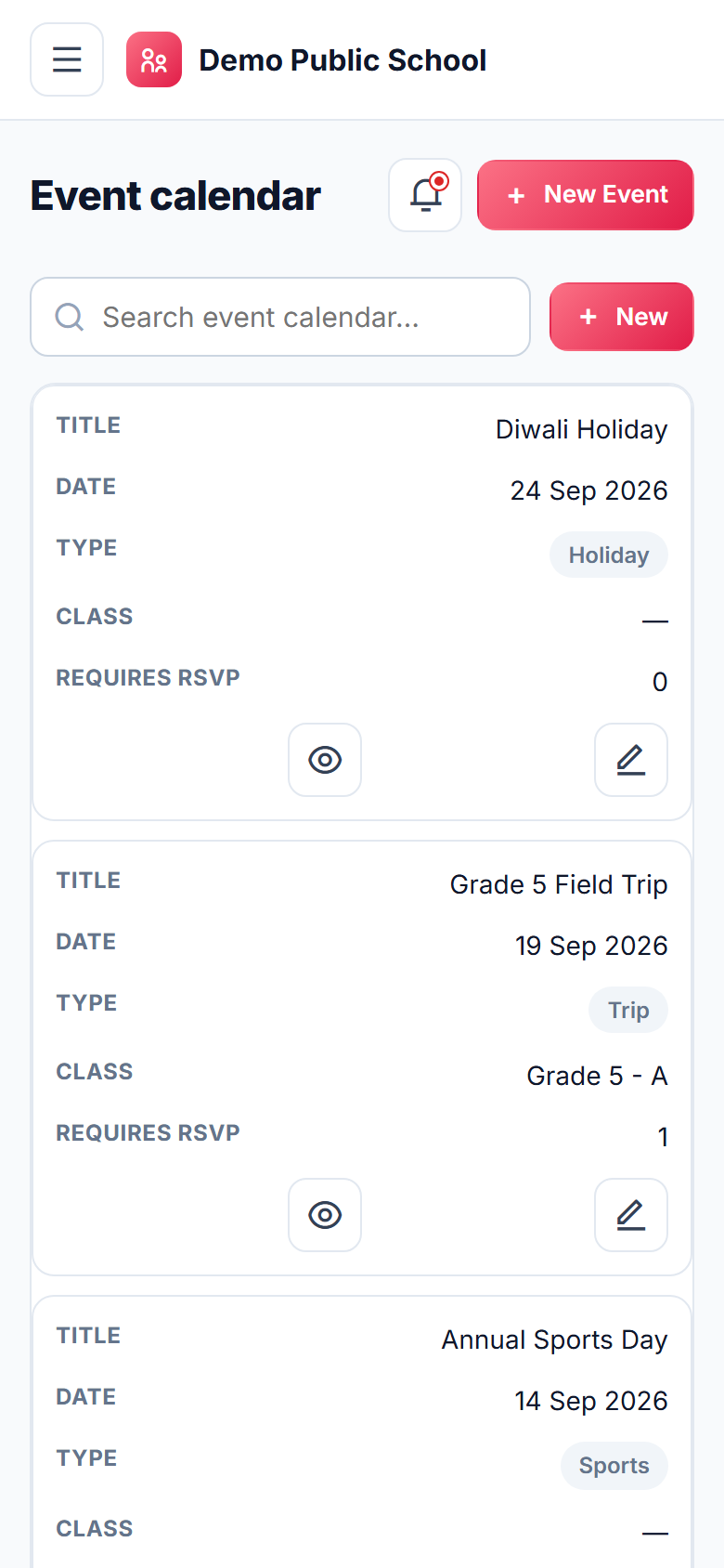 Parent-Teacher Communication App screenshot