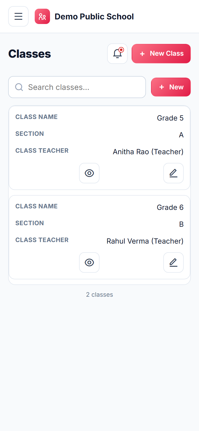 Parent-Teacher Communication App screenshot