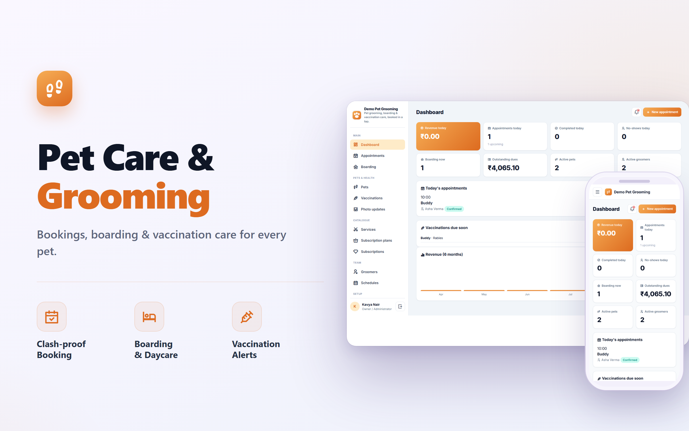Pet Grooming, Boarding and Daycare Booking Software