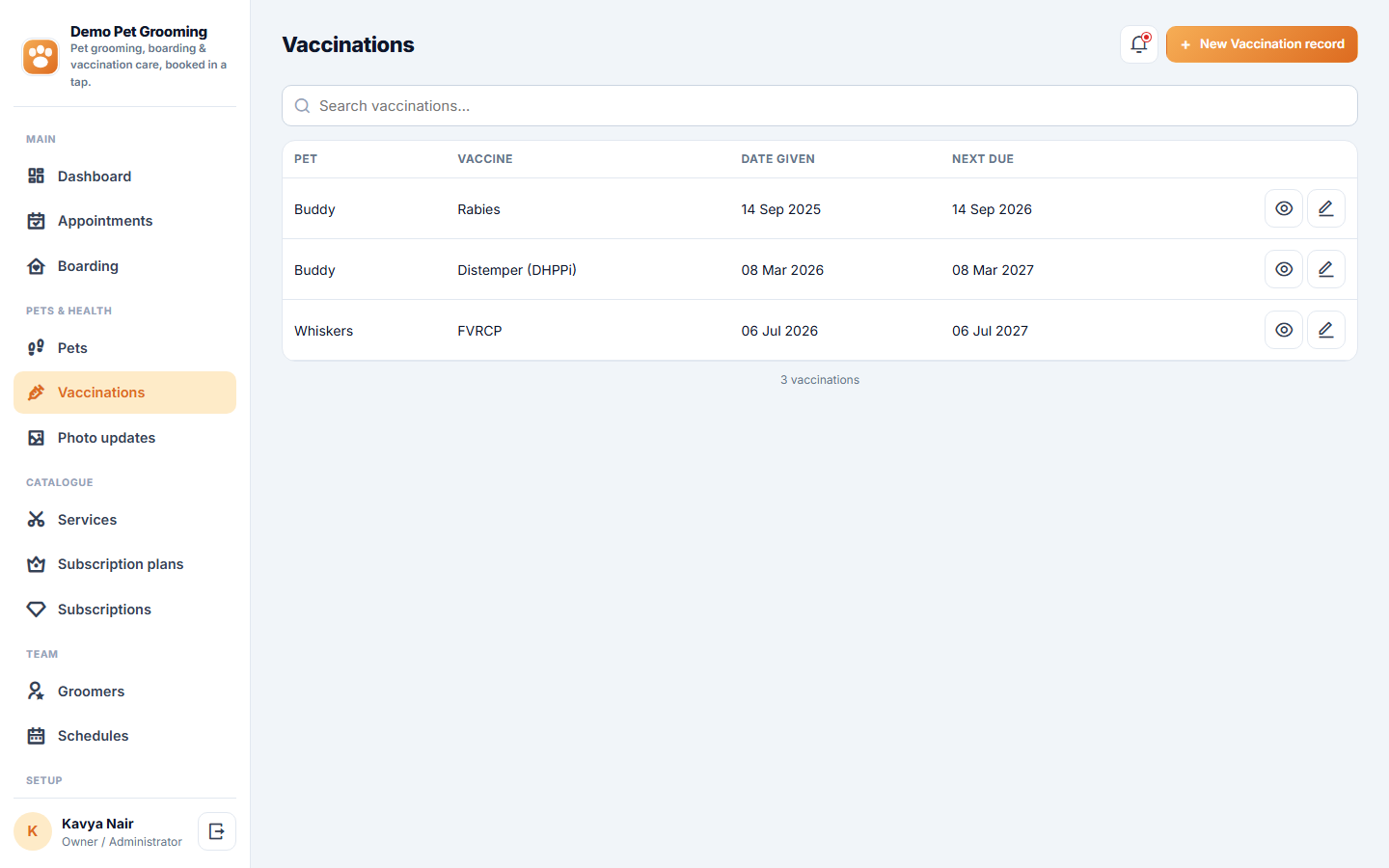 Pet Grooming, Boarding and Daycare Booking Software screenshot