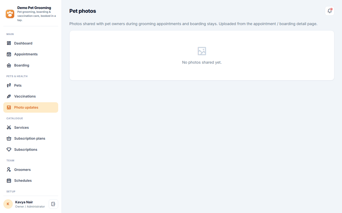 Pet Grooming, Boarding and Daycare Booking Software screenshot