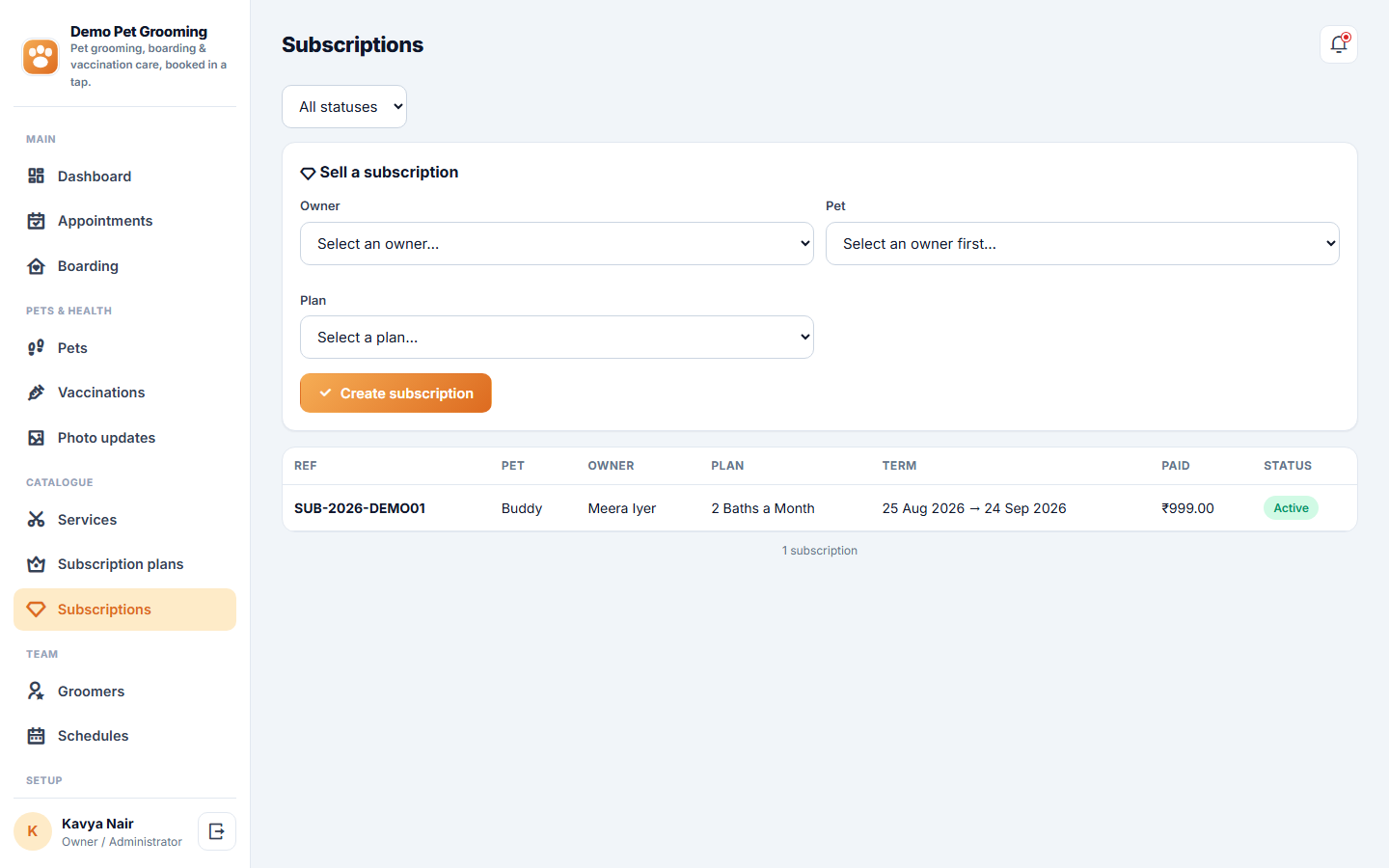Pet Grooming, Boarding and Daycare Booking Software screenshot