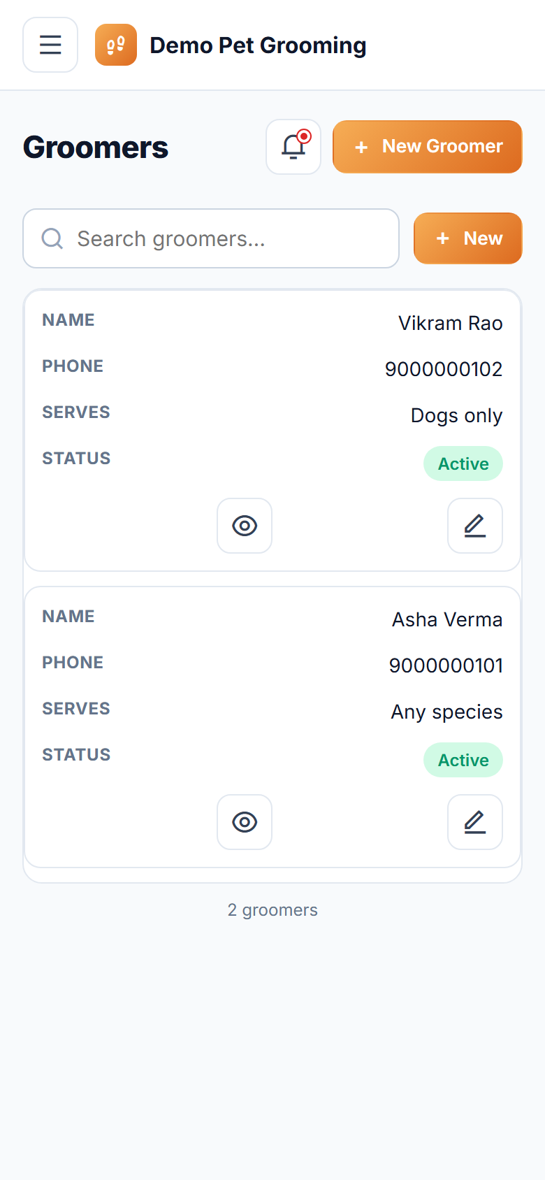 Pet Grooming, Boarding and Daycare Booking Software screenshot